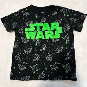 Disney Star Wars Black and Neon Green Kids T-Shirt